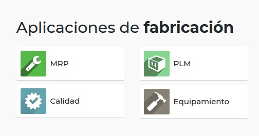 Aplicaciones de fabricación en Odoo