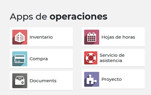 Aplicaciones de operaciones en Odoo