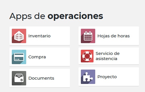 Aplicaciones de operaciones en Odoo