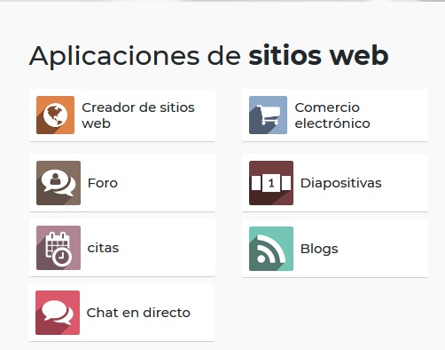 Aplicaciones de sitios web en Odoo