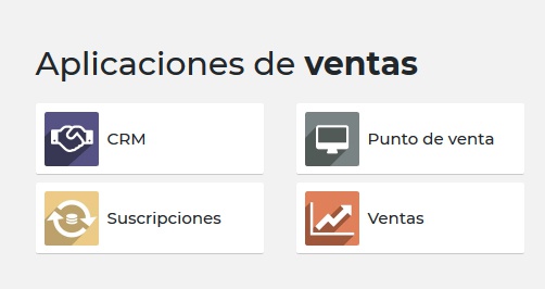 Aplicaciones de ventas en Odoo